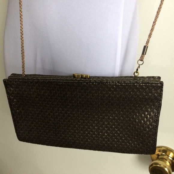 Kate Landry Gold Clutch/Crossbody - Picture 2 of 8